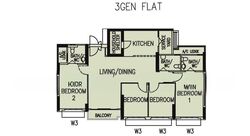 Blk 420D Waterfront II @ Northshore (Punggol), HDB 3 Rooms #631789381